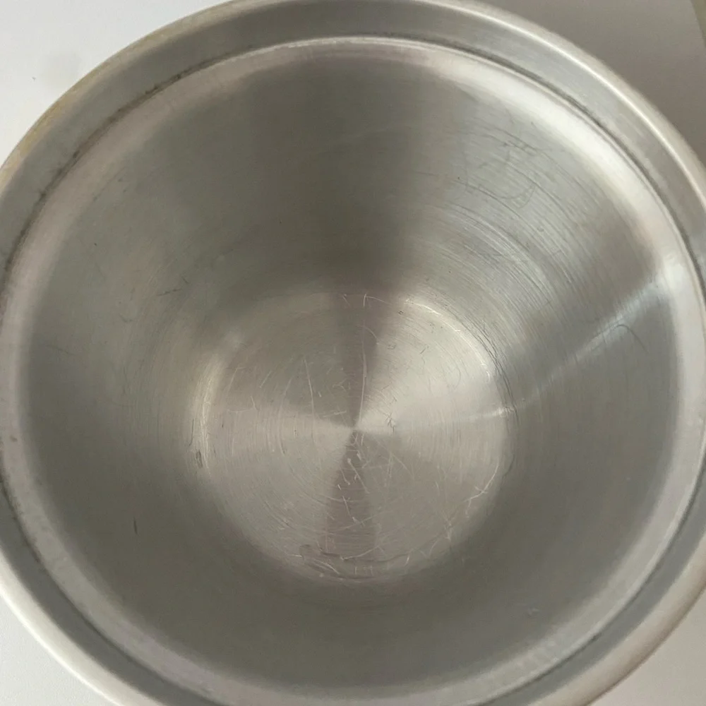 Vintage Ice Bucket Hammered Aluminum with Handle, MCM, Made in Italy
